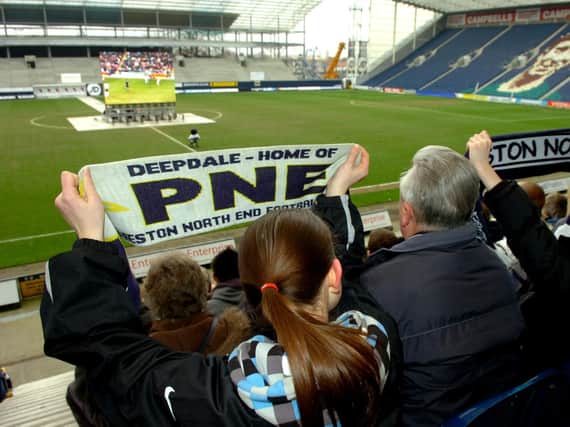 The big screen on the Deepdale pitch to show PNE's visit to Blackpool in March 2008