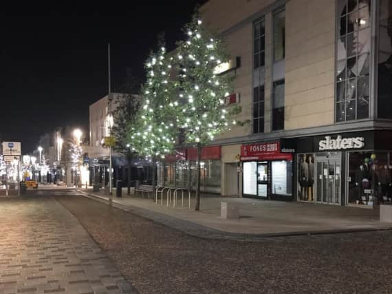 A deserted Preston city centre at the height of the lockdown