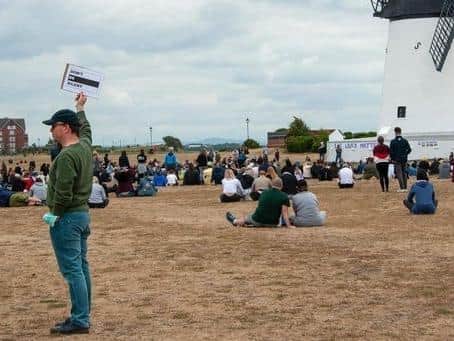 The peaceful Black Lives Matter protest in Lytham on Sunday (June 7) was met with a torrent of racist abuse in local Facebook community groups. Picture: Marianne van Loo