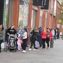 Shoppers queued from 7.30am to get into Preston's Fishergate Shopping Centre.
