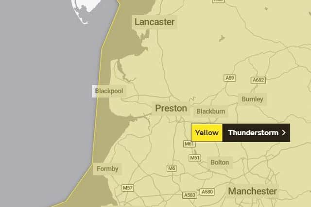 Thunderstorms are expected across the North West today (June 15). Credit: Met Office