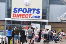 Today's queues outside Sports Direct at Deepdale Retail Park in Preston, as shops are allowed to open again after the coronavirus lockdown