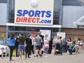 Today's queues outside Sports Direct at Deepdale Retail Park in Preston, as shops are allowed to open again after the coronavirus lockdown