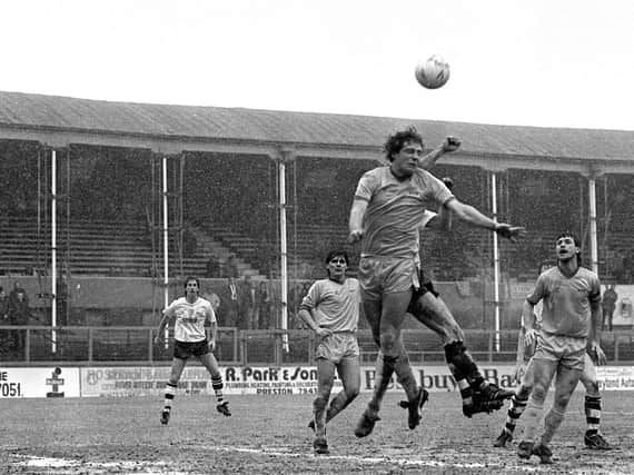 Action from PNE's Freight Rover Trophy clash with Bury in January 1986