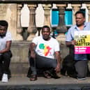 Protestors in Dalton Square, Lancaster.