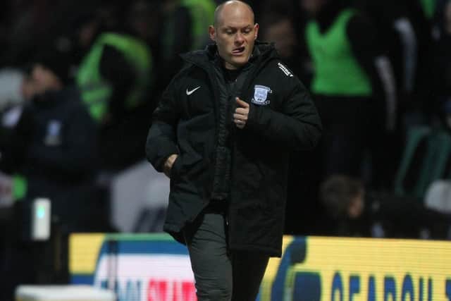 PNE manager Alex Neil heads quickly for the tunnel during the game against Luton at Deepdale earlier in the season