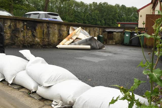 The council placed sand bags at the end of the drive, on Garstang Road.