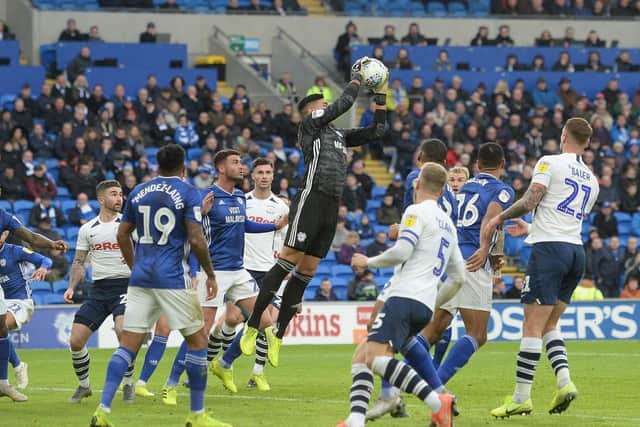 Action from Preston's clash with Cardiff City earlier in the season