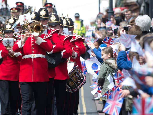 An armed forces day parade through Lancaster. Picture: Cpl Michael Strachan, Army photo.