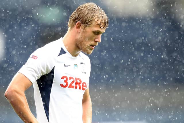 Preston striker Jayden Stockley during the defeat to Cardiff at Deepdale