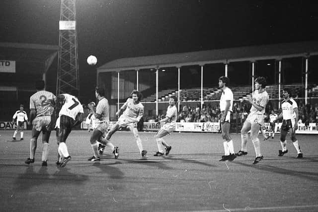 North End on the attack against Halifax on Deepdale's plastic pitch