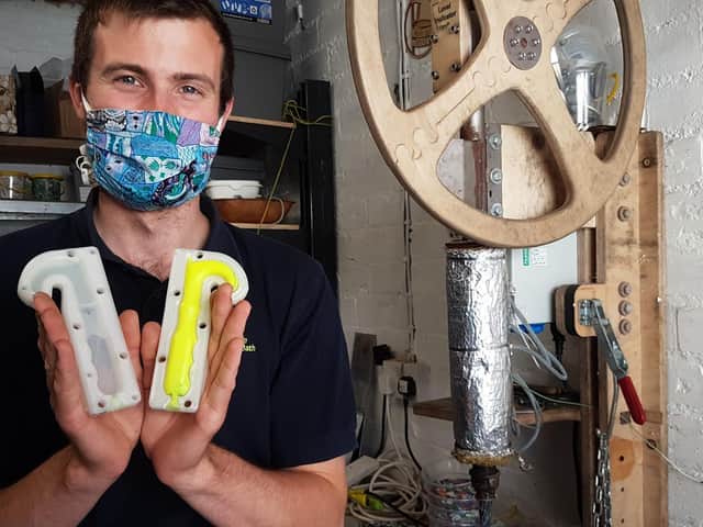 Precious Plastic Lancaster's No Touch Tool in production.