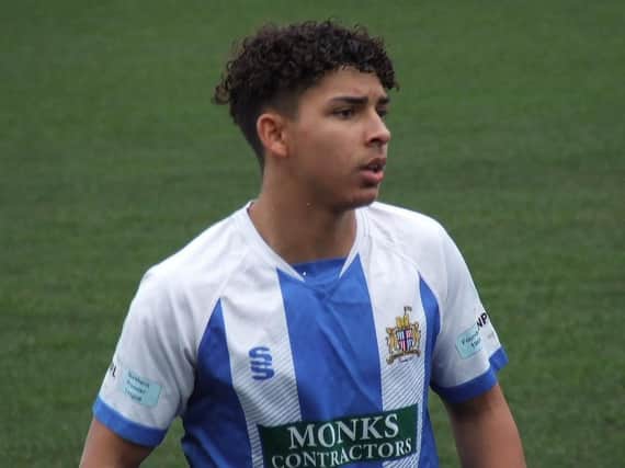 Tyhrys Dolan during his loan spell with Clitheroe