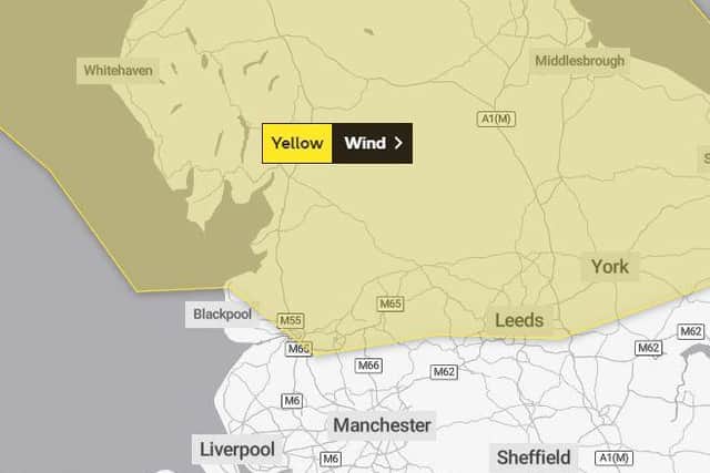The Met Office has issued a yellow weather warning for Lancashire between midnight and 4pm tomorrow (July 5). Pic: Met Office
