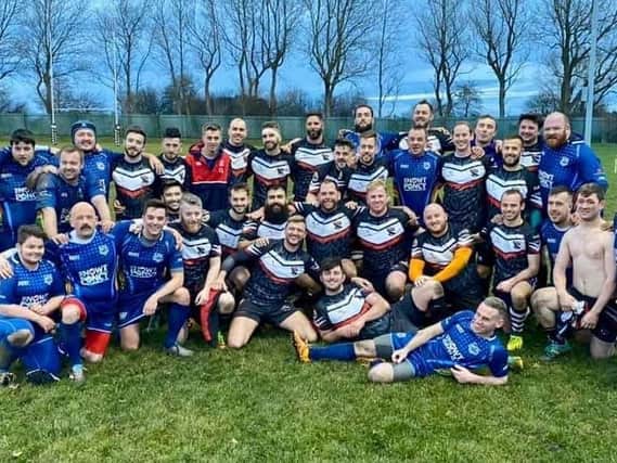Preston Typhoons and Newcastle Ravens following their match in December last year.