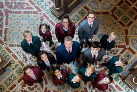 Jeff Shaw, headteacher at Scarisbrick Hall School  and co-founder of the The Global Classroom with pupils