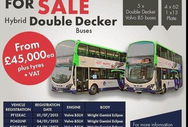 Preston Bus is advertising 5 of its double deckers for sale starting at 45,000 each, including tryes! Pic: Rotala
