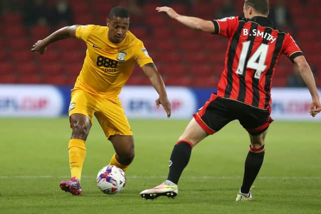 Chris Humphrey in action for PNE against Bournemouth in the League Cup in September 2016