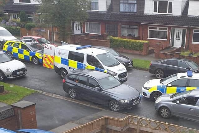 Police at the scene of the incident in Broadfield Drive, Leyland yesterday evening (July 7)