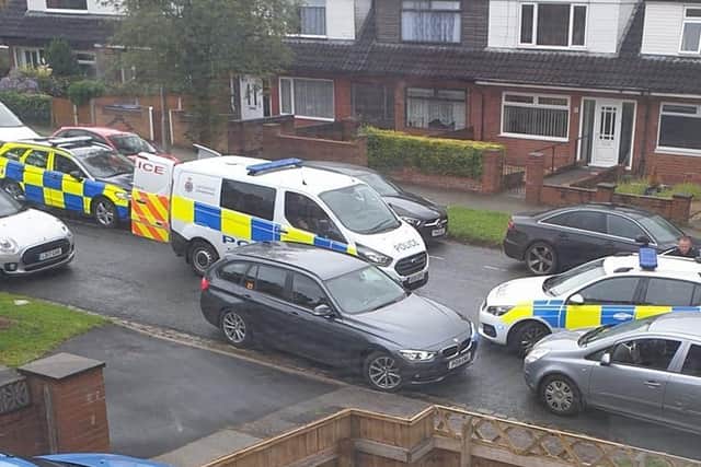 Police at the scene of the incident in Broadfield Drive, Leyland yesterday evening (July 7)