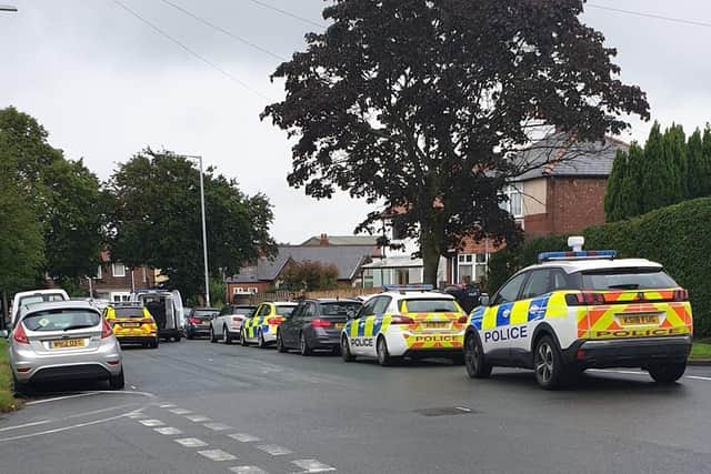 Police in Broadfield Drive, Leyland yesterday evening (July 7). Pic: Malcolm Chester
