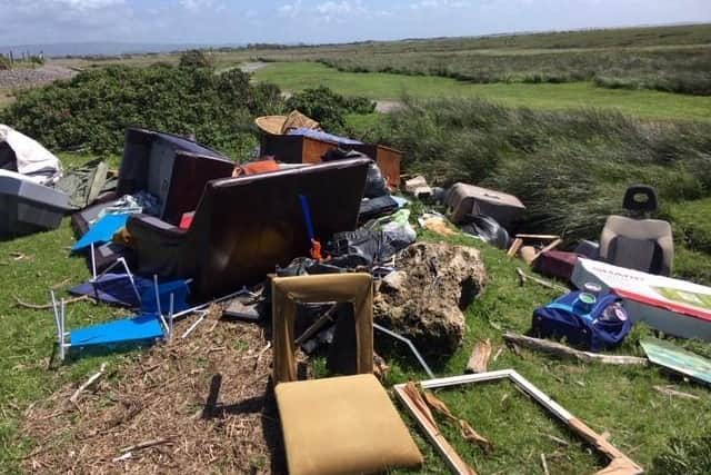Sofas, chairs, a wardrobe, a TV, camping gear and an acoustic guitar had been dumped.