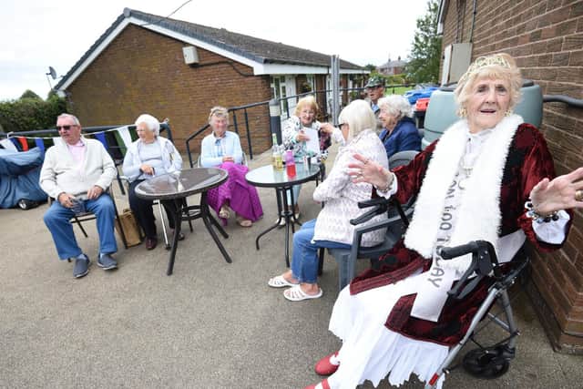 Alison joined fellow villagers for the street party celebration