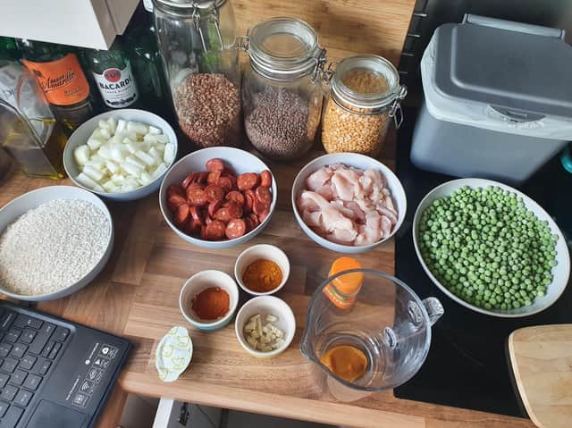 Cooking paella