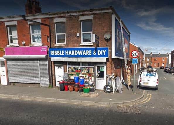 A white Iveco van crashed into a Peugeot van parked in front of Ribble Hardware in Ribbleton Lane, Preston on Wednesday (July 8). Pic: Google