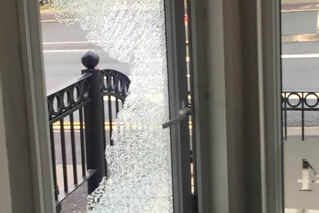 A window was smashed with a brick to gain entry to the salon, on Garstang Road.