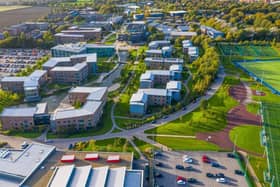 An aerial view of Edge Hill University