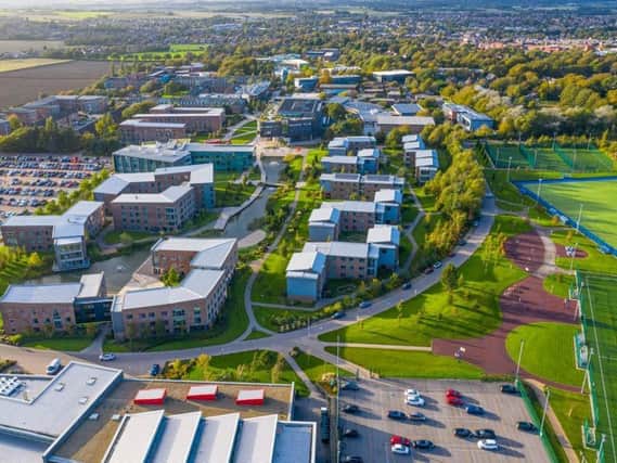 An aerial view of Edge Hill University