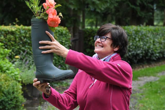 Julie Kent with her planted up boot