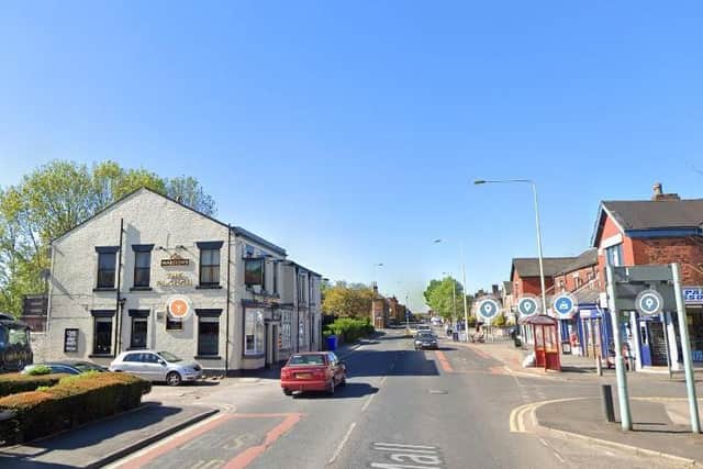 The crash happened near the Plough Inn on Pall Mall, near the junction with Duke Street, in Chorley at 6.15pm yesterday (July 13). Pic: Google
