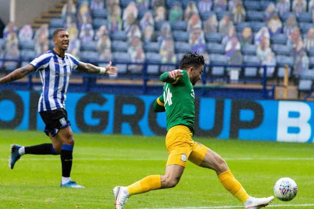 Sean Maguire in PNE's win at Sheffield Wednesday