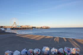 Some of the litter collected from the sand at Blackpool recently (Picture: Keep Britain Tidy)