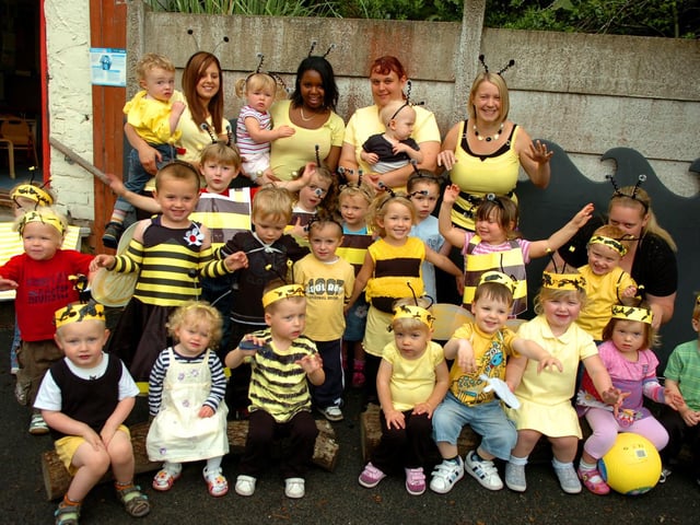 Bee fancy dress day to raise money for cystic fibrosis at Busy Bees Nursery, Lostock Hall