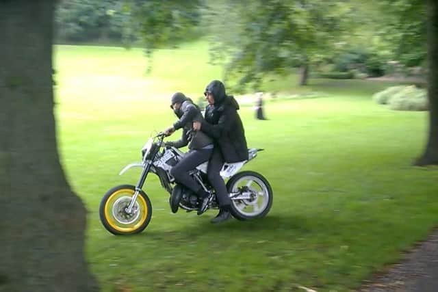 Two youths are wanted after riding an off-road bike through Avenham Park on Saturday, July 11. Pic: Lancashire Police