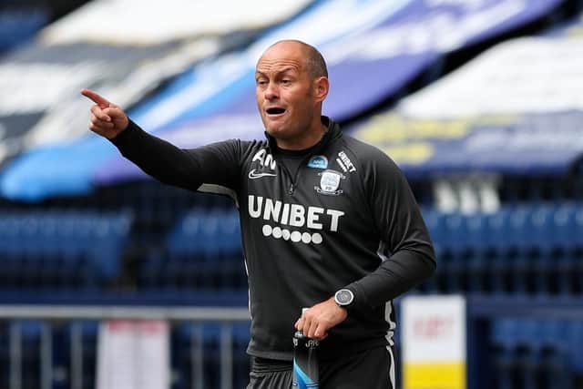 Preston manager Alex Neil on the touchline during the win against Birmingham