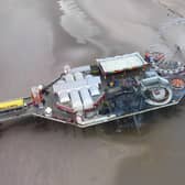 The damage done to the waltzers ride and workshop on Central Pier