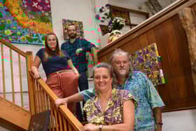From left to right: Suzie Smith, Senior Operations Manager for Recovery and Resilience and Shaun Everitt, Administrator, Lancashire Recovery College, Lancashire and South Cumbria NHS Foundation Trust (LSCft). (Front left to right) Sue Flowers and Pete Flowers, Artistic Directors at Green Close. Photo: Darren Andrews