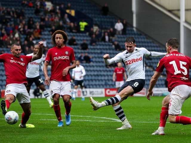 Preston midfielder Alan Browne in action against Bristol Cityat Deepdale in September