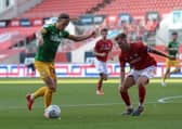 Brad Potts on the attack at Ashton Gate