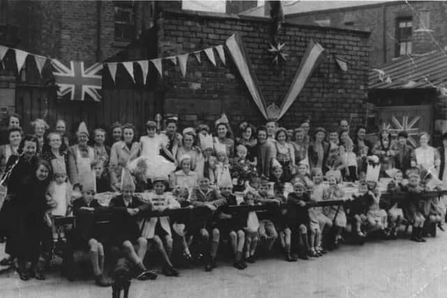 One of the many street parties in Preston on VJ Day in 1945 - this one was in Maitland Street and Delaware Street.