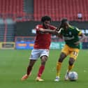 Daniel Johnson on the attack for Preston against Bristol City at Ashton Gate