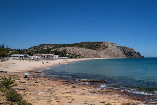 The beach at Praia da Luz, the Portuguese resort from where Madeleine McCann was abducted