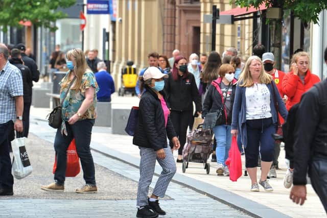 Most shoppers on Preston's high street seemed to abide by the new guidelines