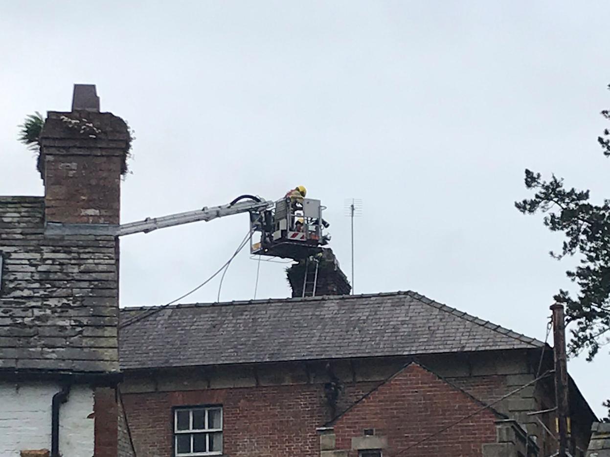 Firefighters tackle chimney blaze for nearly eight hours near Preston