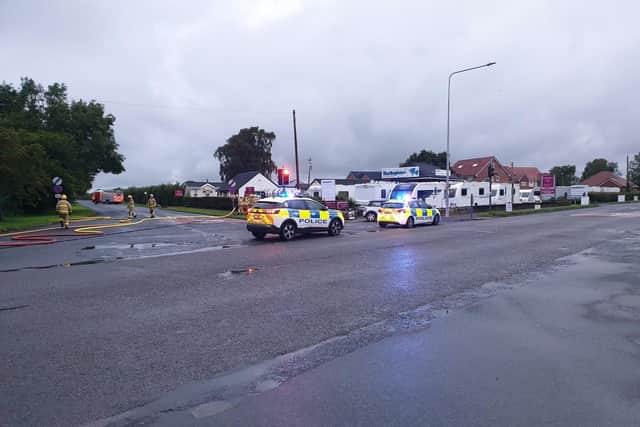Two caravans were destroyed in a fire in Garstang on July 26. (Credit: Lancashire Police)