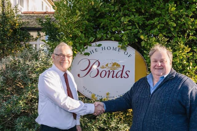 Simon Rigby (right) pictured with former Bonds' owner Martin Molloy